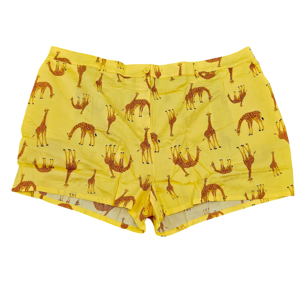Modcloth The Spring of Things Shorts Yellow Giraffe Shorts Plus Size 4x Summer